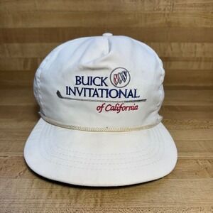 Vintage Buick Invitational of California Golf Hat White Rope Strapback Cap